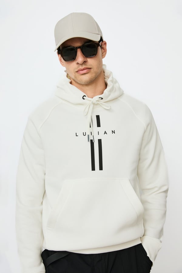 Lufian 112030207 Decland Erkek Sweatshirt Kırık Beyaz