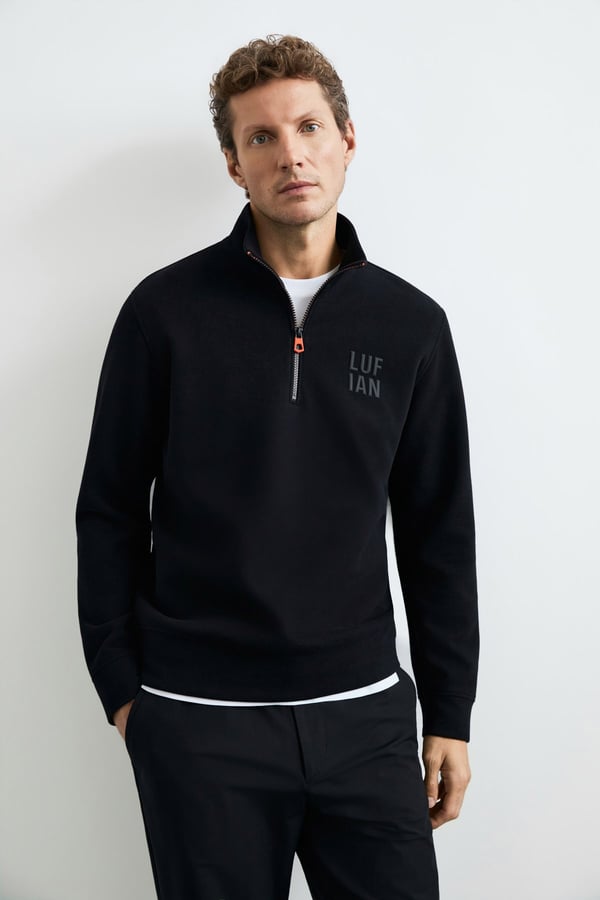 Lufian 112030213 Chase Erkek Sweatshirt Siyah