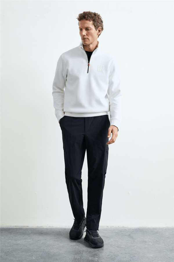 Lufian 112030213 Chase Erkek Sweatshirt Kırık Beyaz