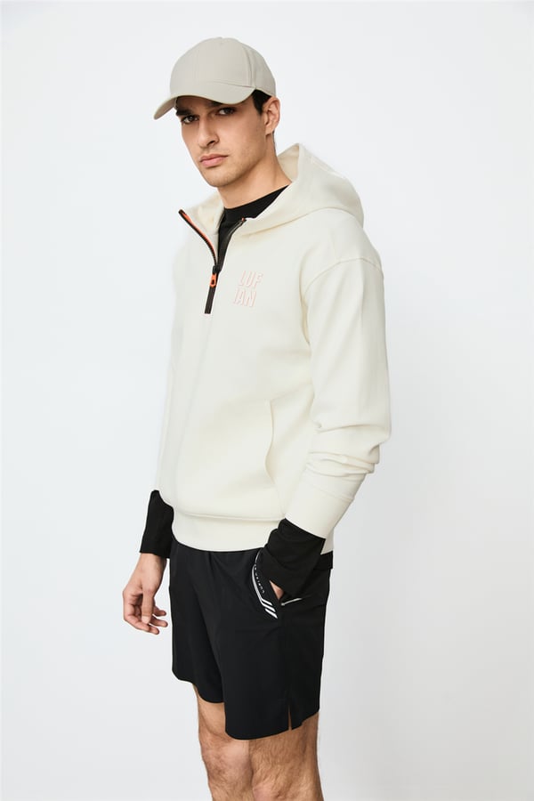 Lufian 112030216 Grayson Erkek Sweatshirt Kırık Beyaz