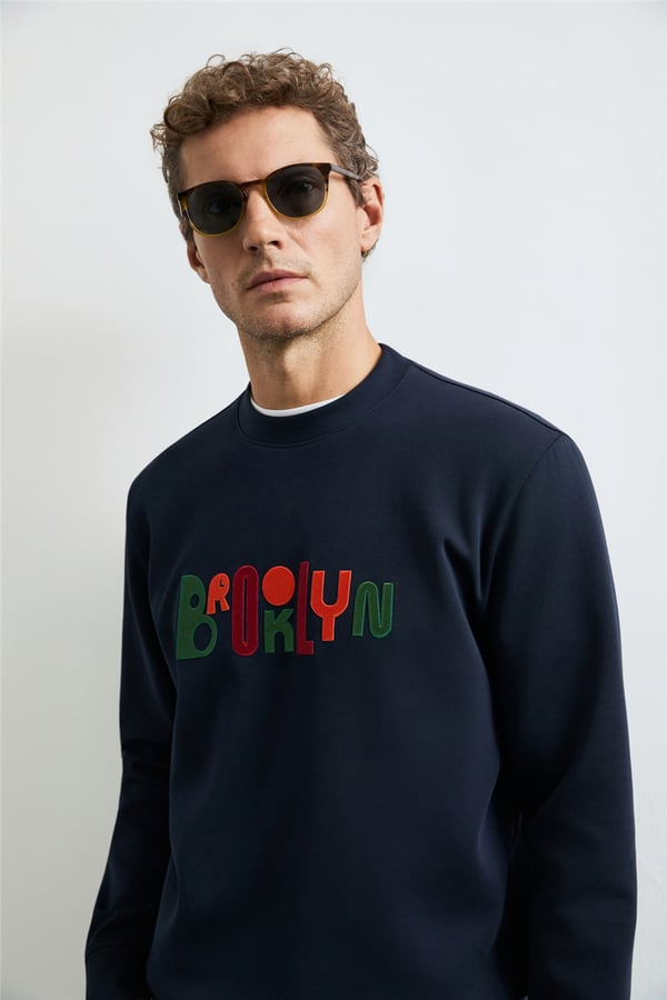 Lufian 112030262  Fınn Erkek Sweatshirt Lacivert