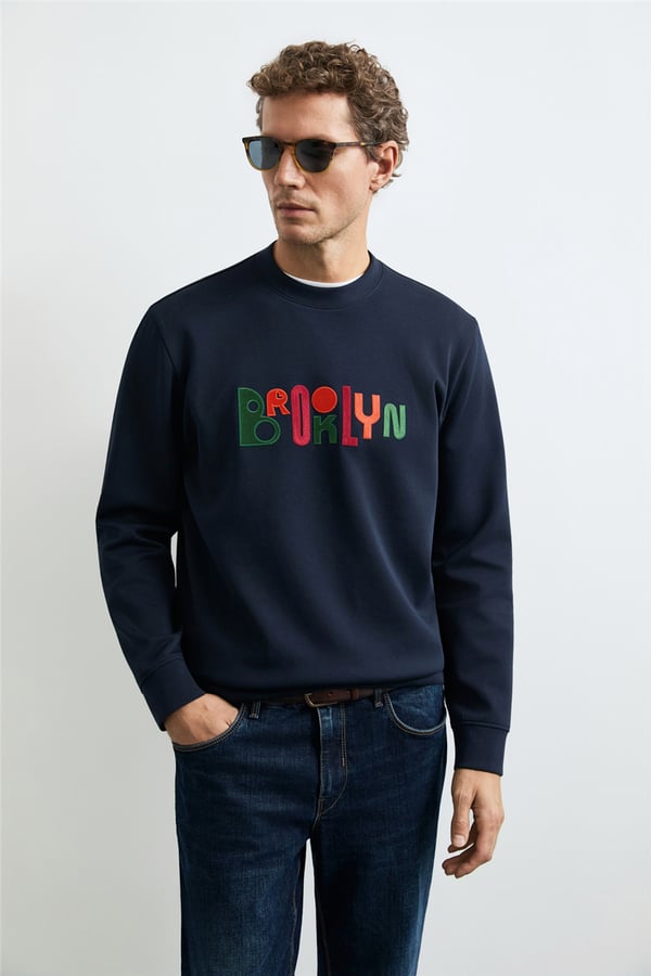Lufian 112030262  Fınn Erkek Sweatshirt Lacivert