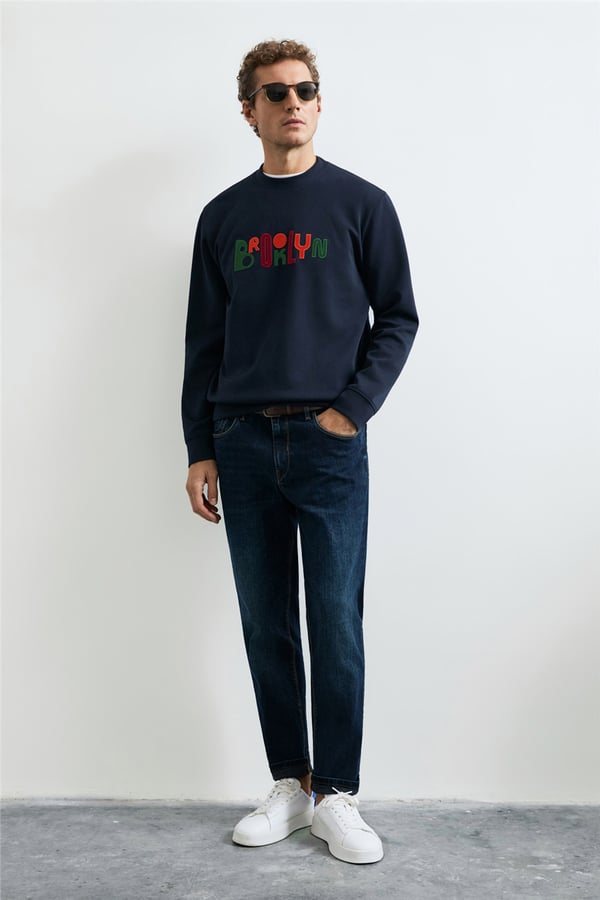 Lufian 112030262  Fınn Erkek Sweatshirt Lacivert
