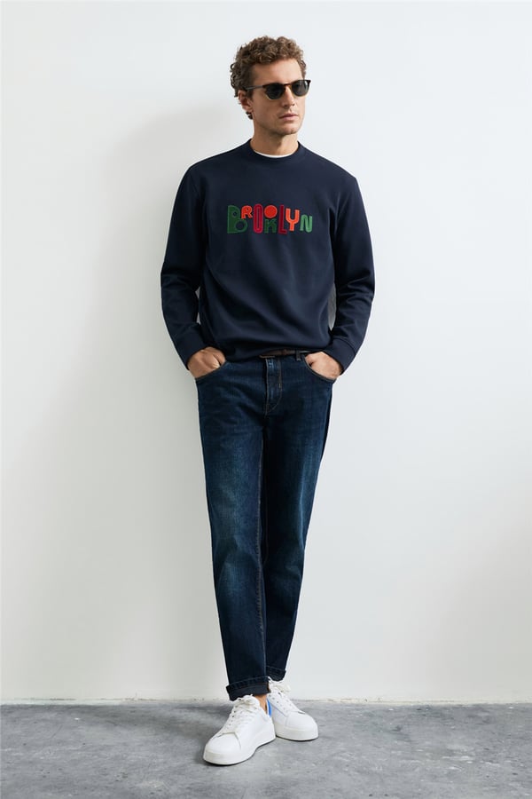 Lufian 112030262  Fınn Erkek Sweatshirt Lacivert