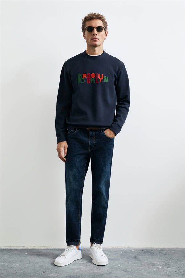 Lufian 112030262  Fınn Erkek Sweatshirt Lacivert