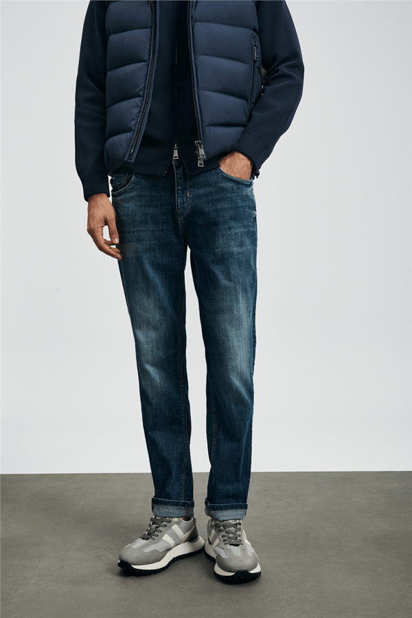 Lufian 112200231 Lukas Erkek Denim Pantolon Mavi
