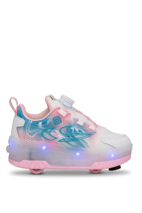 Pepino 2227 Patenli Çocuk Spor Ayakkabı Beyaz - Pembe