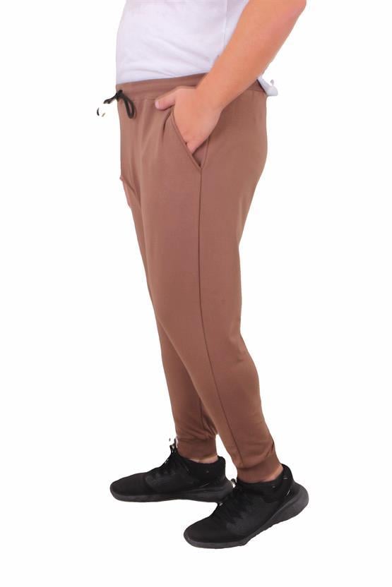 Mocgrande Büyük Beden Basic Eşofman Altı Full Lycra 11516 TABA
