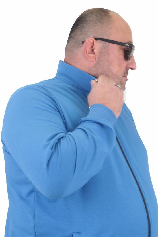 Mocgrande Büyük Beden Basic Mevsimlik Fermuarlı Sweatshirt 22750 SAKS