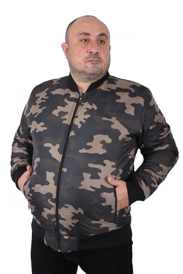 Mocgrande Büyük Beden Camouflage Pilot Mont 22822 HAKI