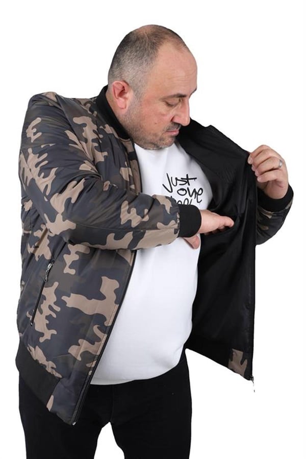 Mocgrande Büyük Beden Camouflage Pilot Mont 22822 HAKI