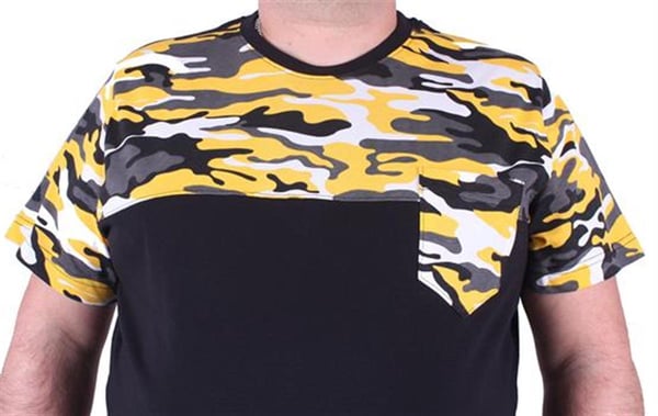 Mocgrande Büyük Beden Cepli Camouflage Erkek Tişört 23145 HARDAL