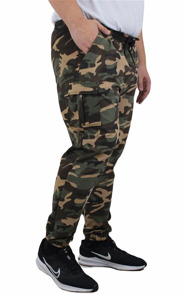 Mocgrande Büyük Beden Commando Camouflage Erkek Esofman Altı 23501 TABA