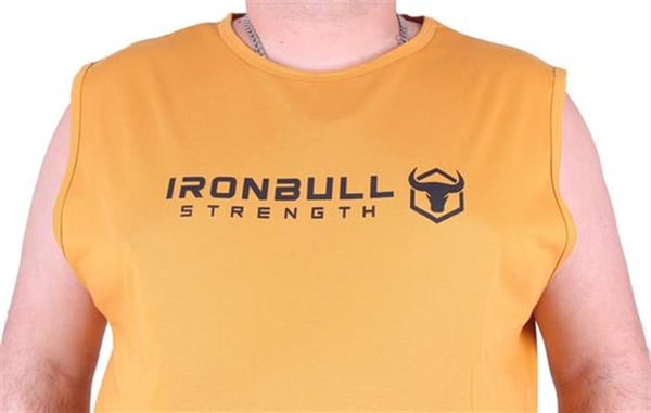 Mocgrande Büyük Beden Erkek Baskılı Kolsuz Tişört Iron Bull 23144 HARDAL