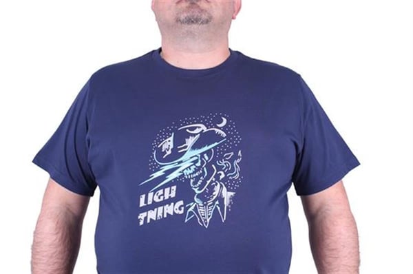 Mocgrande Büyük Beden Erkek Baskılı Tişört Lightning 23132 Marin