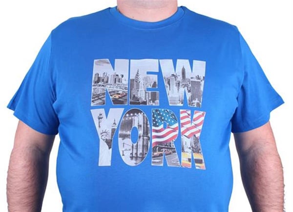 Mocgrande Büyük Beden Erkek Baskılı Tişört New York 23129 SAKS