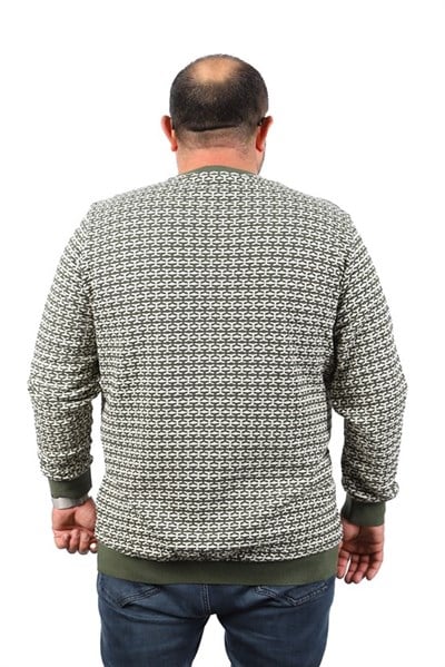 MocGrande Büyük Beden Erkek Bisiklet Yaka Sweatshirt 22715