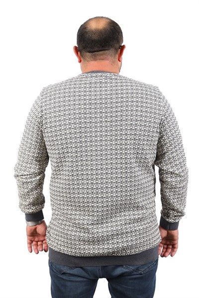 MocGrande Büyük Beden Erkek Bisiklet Yaka Sweatshirt 22715