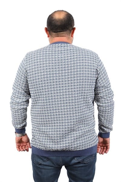 MocGrande Büyük Beden Erkek Bisiklet Yaka Sweatshirt 22715