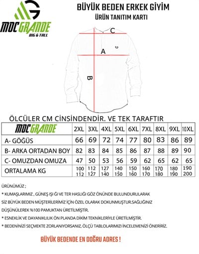 MocGrande Büyük Beden Erkek Giyim Çift Cep Kapaklı Uzun Kol 22312