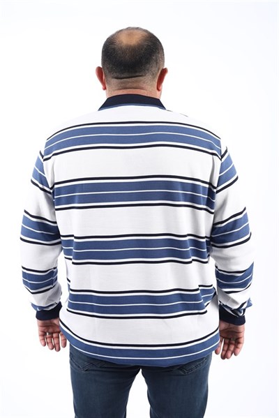MocGrande Büyük Beden Erkek Polo Yaka Selanik Sweatshirt 22405