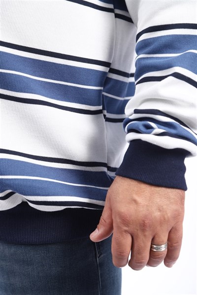 MocGrande Büyük Beden Erkek Polo Yaka Selanik Sweatshirt 22405