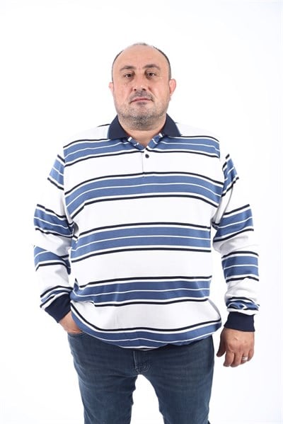 MocGrande Büyük Beden Erkek Polo Yaka Selanik Sweatshirt 22405