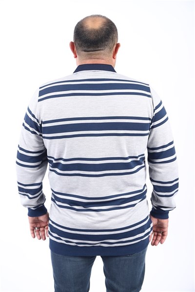 MocGrande Büyük Beden Erkek Polo Yaka Sweatshirt 22404