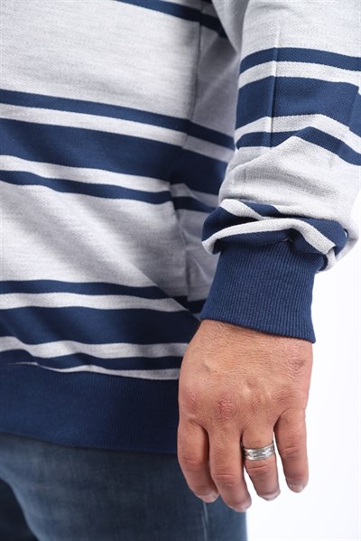 MocGrande Büyük Beden Erkek Polo Yaka Sweatshirt 22404