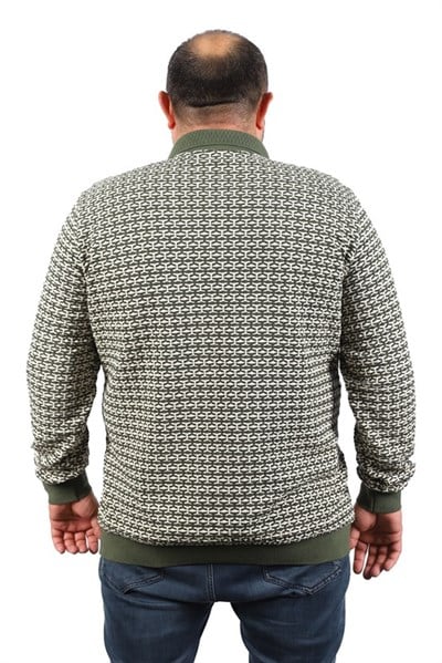 MocGrande Büyük Beden Erkek Sweatshirt Polo Yaka 22714