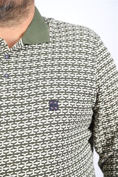 MocGrande Büyük Beden Erkek Sweatshirt Polo Yaka 22714