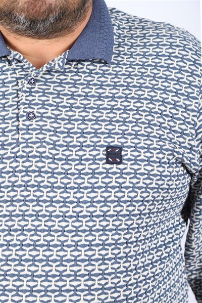 MocGrande Büyük Beden Erkek Sweatshirt Polo Yaka 22714