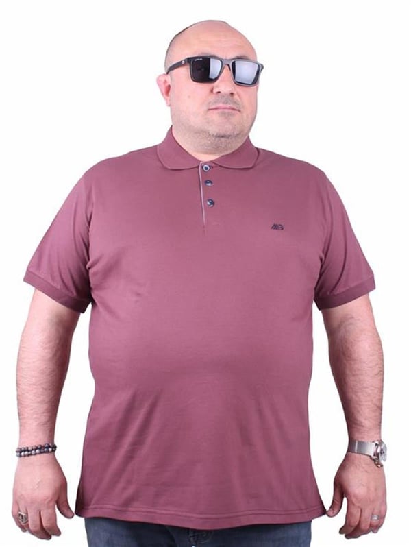 Mocgrande Büyük Beden Likralı Klasik Polo Tişört 11500 Eflatun