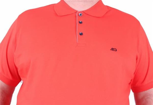Mocgrande Büyük Beden Likralı Klasik Polo Tişört 11500 Nar Çiçeği