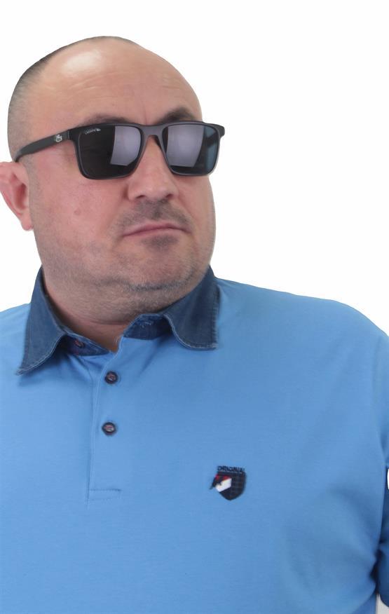 Mocgrande Büyük Beden Polo Kot Yaka Tişört 23420 MAVI