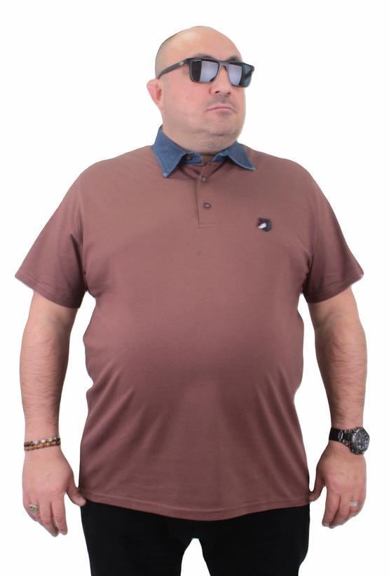 Mocgrande Büyük Beden Polo Kot Yaka Tişört 23420 TABA