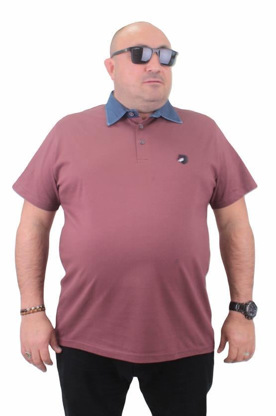 Mocgrande Büyük Beden Polo Kot Yaka Tişört 23420 Eflatun