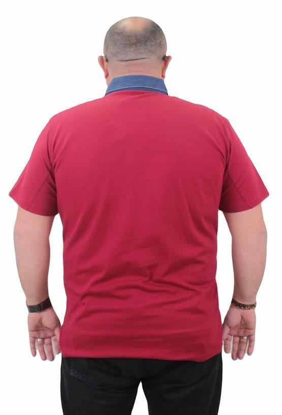 Mocgrande Büyük Beden Polo Kot Yaka Tişört 23420 BORDO