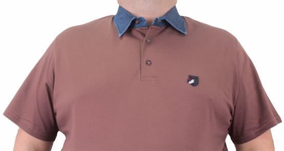 Mocgrande Büyük Beden Polo Kot Yaka Tişört 23420 TABA