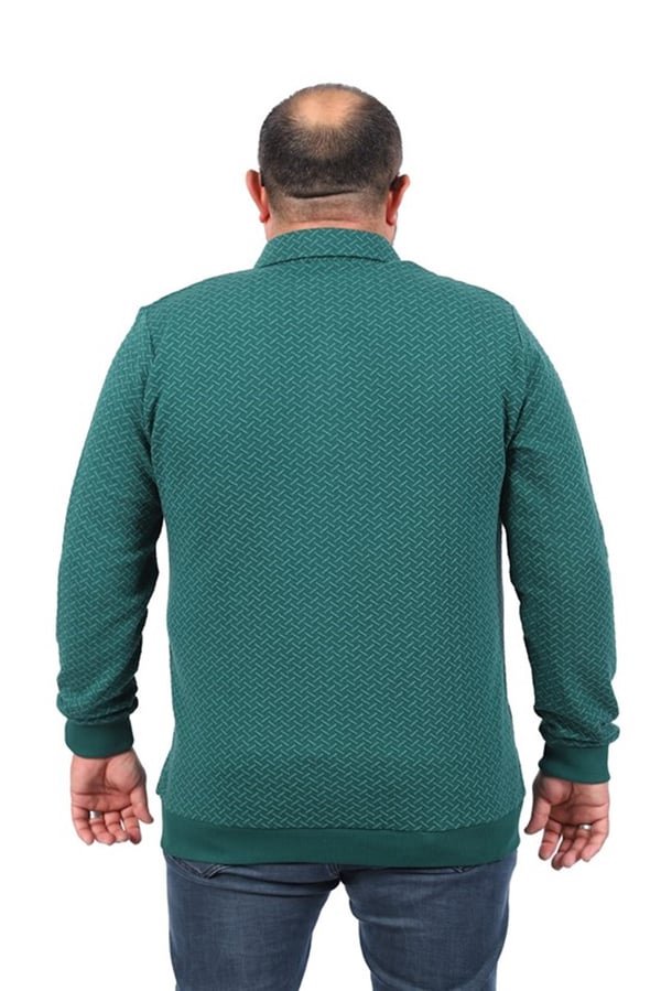 MocGrande Büyük Beden Polo Yaka Sweat İmpact MC 22717