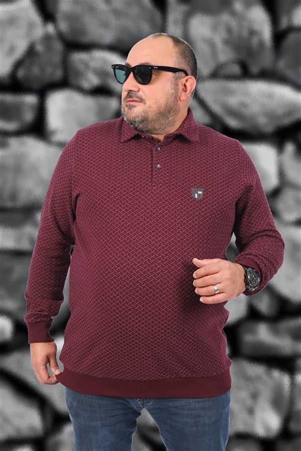 MocGrande Büyük Beden Polo Yaka Sweat İmpact MC 22717