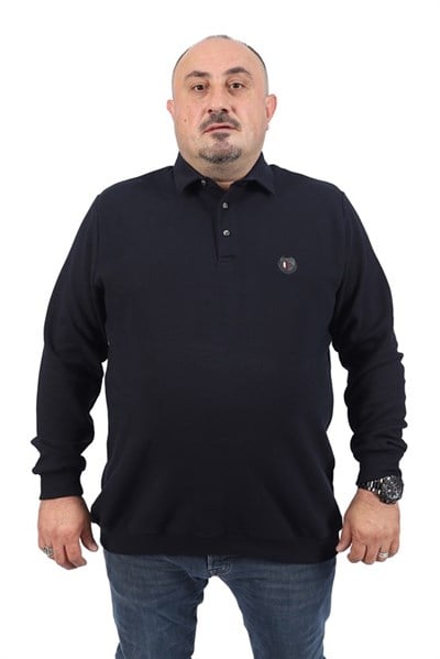 MocGrande Büyük Beden Polo Yaka Sweat West Coast 22711
