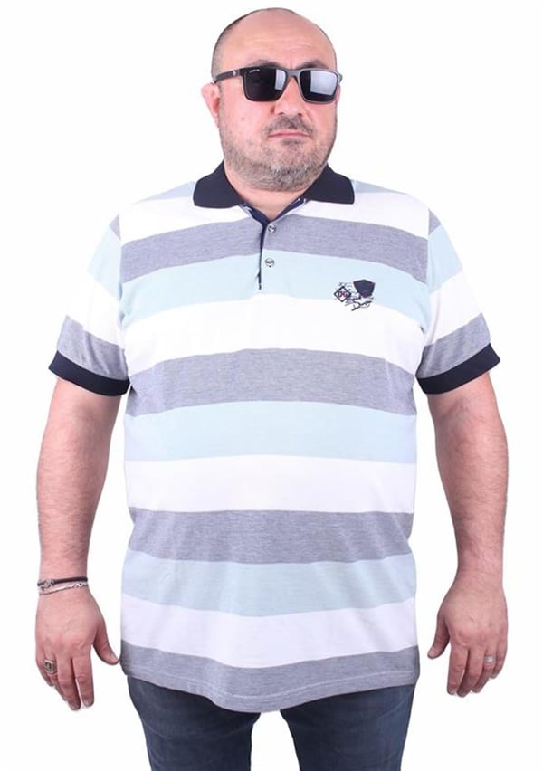 Mocgrande Büyük Beden Polo Yaka Tişört 23409 LACIVERT