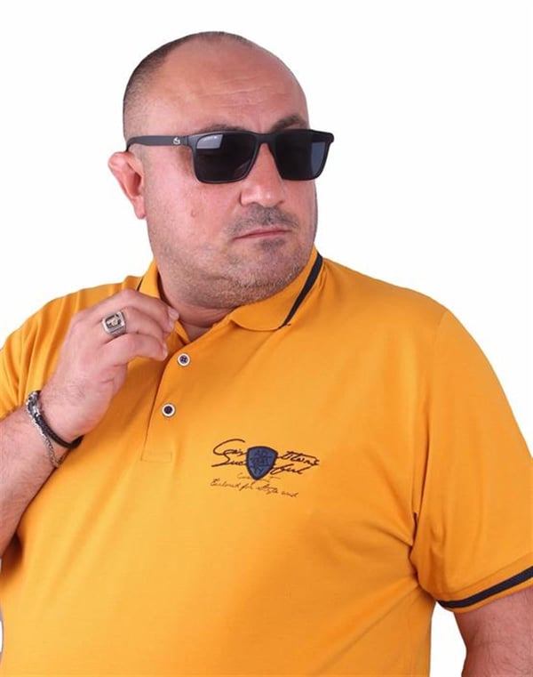 Mocgrande Büyük Beden Polo Yaka Tişört Casual 23419 HARDAL