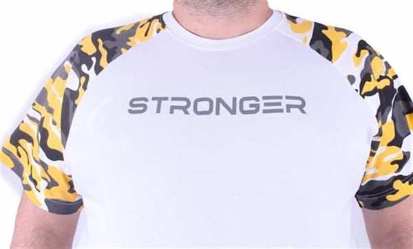 Mocgrande Büyük Beden Raglan Sleeve Camouflage Erkek Tişört 23146 HARDAL