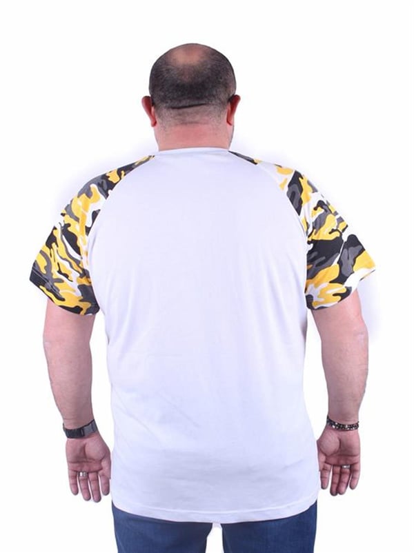 Mocgrande Büyük Beden Raglan Sleeve Camouflage Erkek Tişört 23146 HARDAL