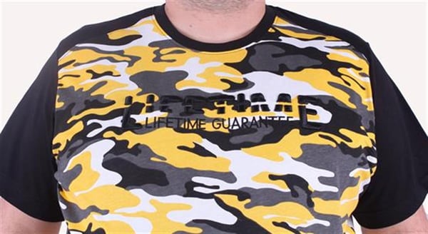 Mocgrande Büyük Beden Shoulder Line Camouflage Erkek Tişört 23147 HARDAL