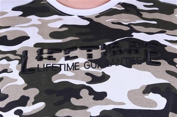 Mocgrande Büyük Beden Shoulder Line Camouflage Erkek Tişört 23147 BEYAZ