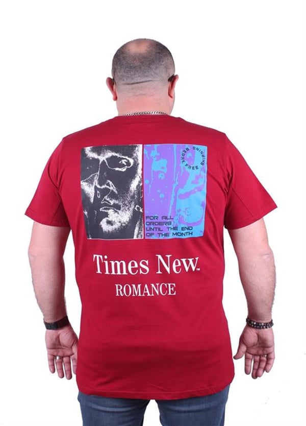 Mocgrande Büyük Beden Sıfır Yaka Tişört Romance 23104 BORDO