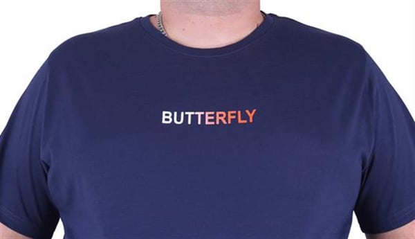 Mocgrande Büyük Beden Sıfır Yaka Tişört Butterfly 23107 Marin
